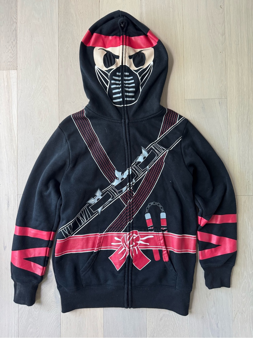 ninja graphic full zip hoodie